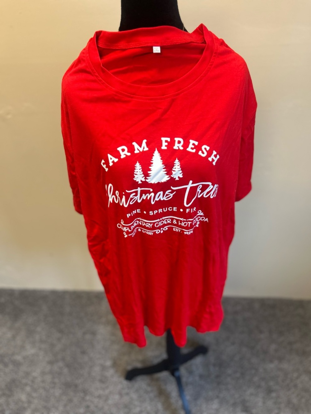 Farm Fresh Christmas Tree Red Graphic Tee